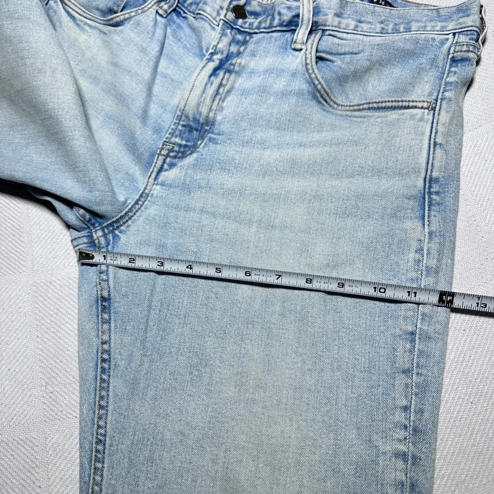 Faherty Jeans Mens 36x30 Organic Cotton Stretch Straight Leg Light Wash Blue
